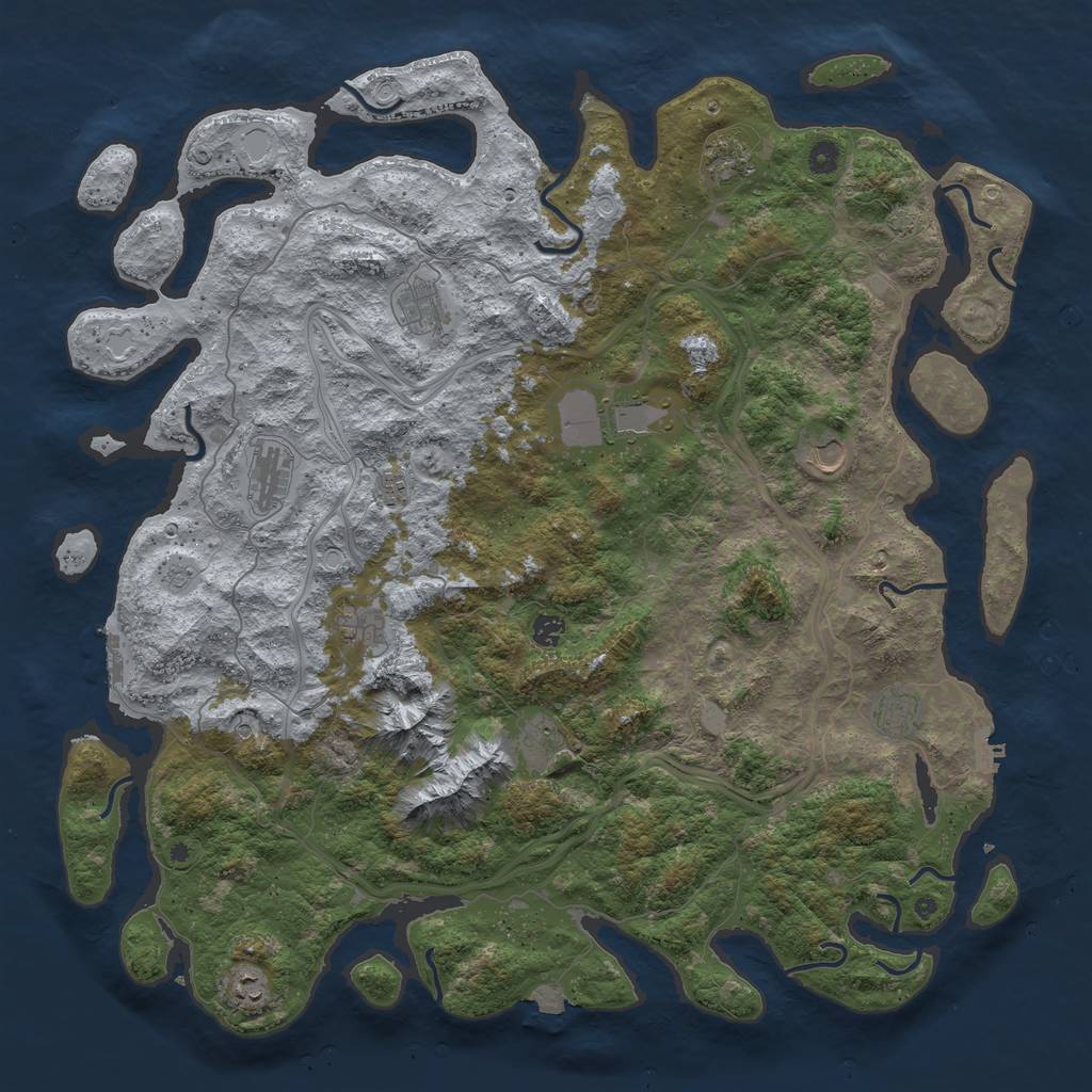 Rust Map: Procedural Map, Size: 5000, Seed: 819631715, 19 Monuments