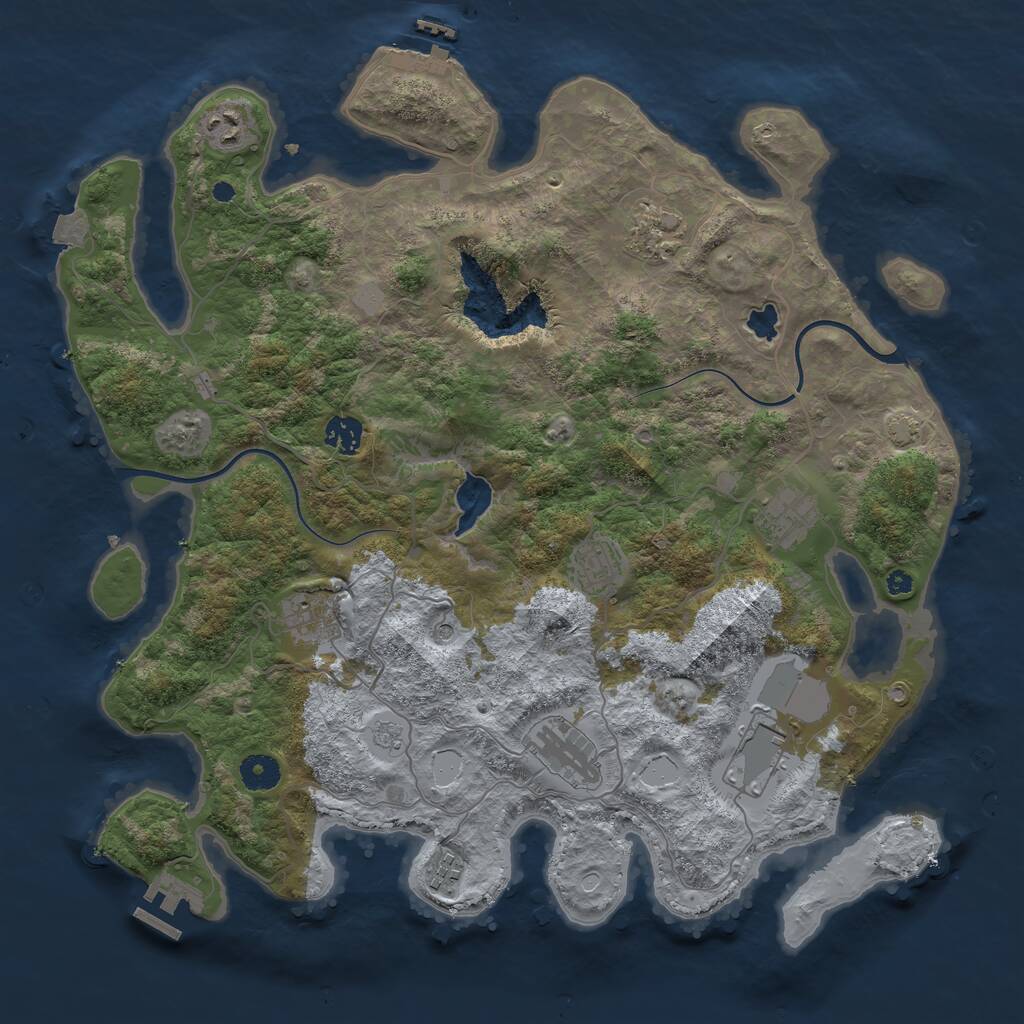Rust Map: Procedural Map, Size: 4000, Seed: 285285, 15 Monuments