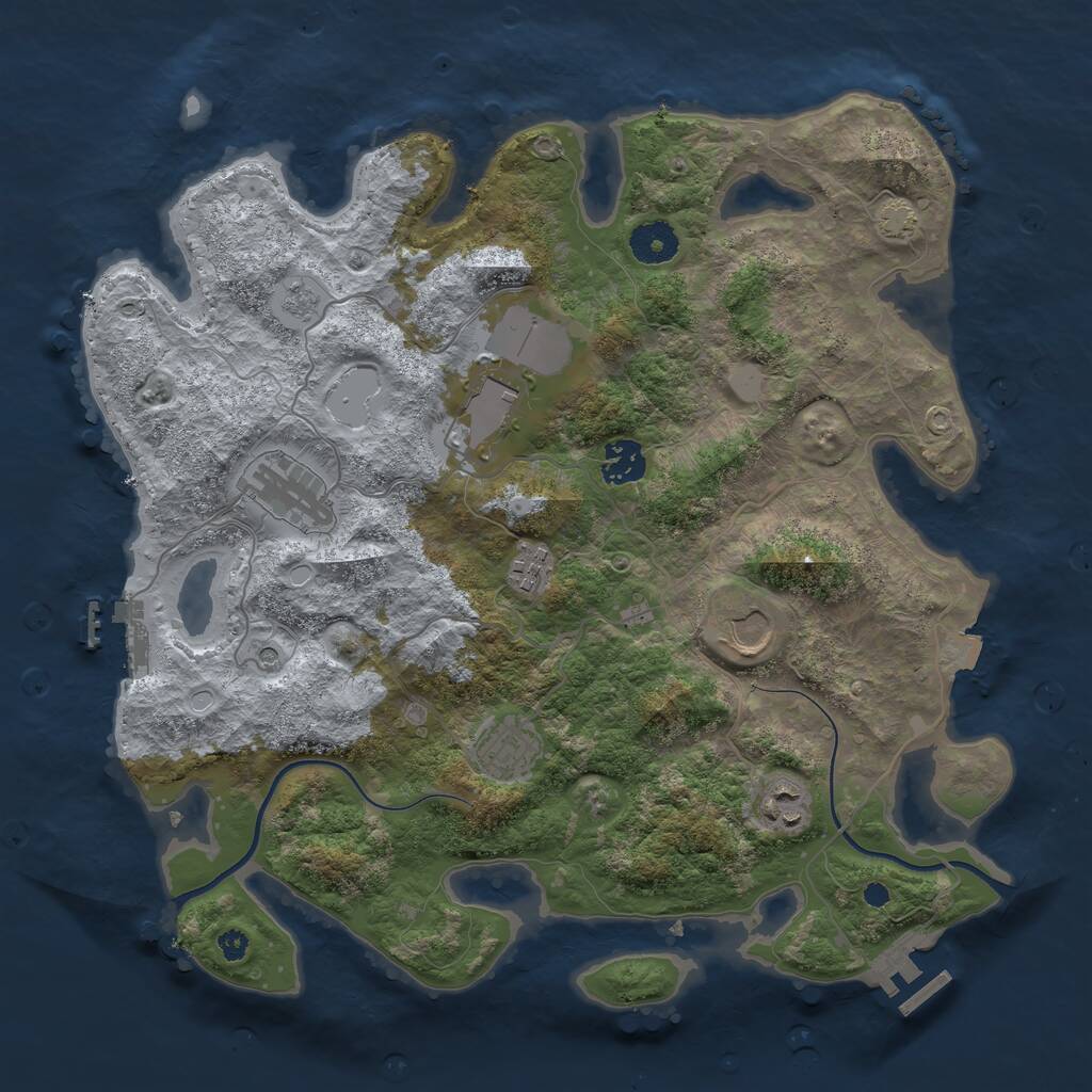 Rust Map: Procedural Map, Size: 3600, Seed: 56190131, 13 Monuments