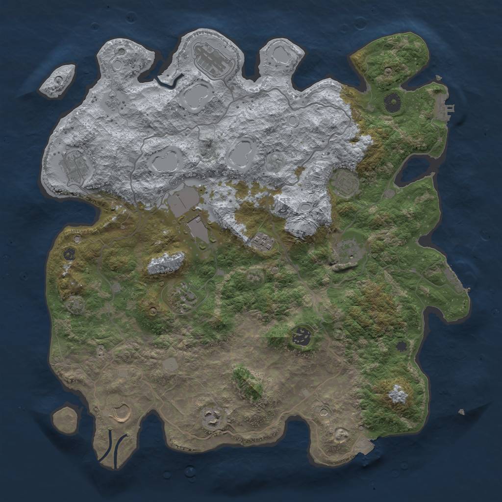 Rust Map: Procedural Map, Size: 4100, Seed: 64244, 18 Monuments