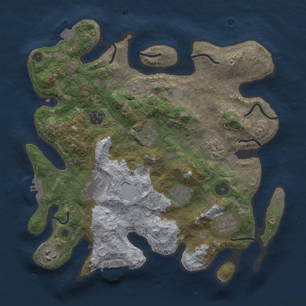 Rust Map: Procedural Map, Size: 3400, Seed: 36286974, 16 Monuments