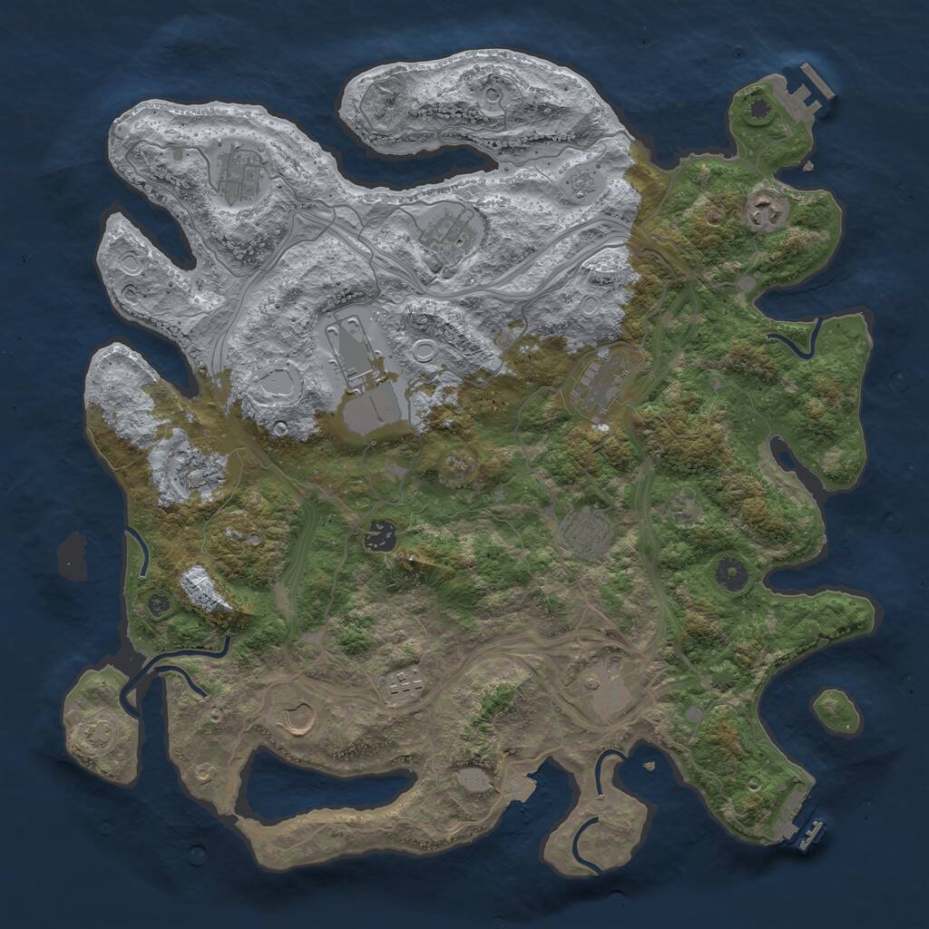 Rust Map: Procedural Map, Size: 4250, Seed: 25528, 17 Monuments
