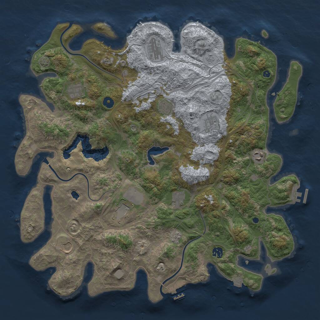 Rust Map: Procedural Map, Size: 4400, Seed: 8801339, 16 Monuments