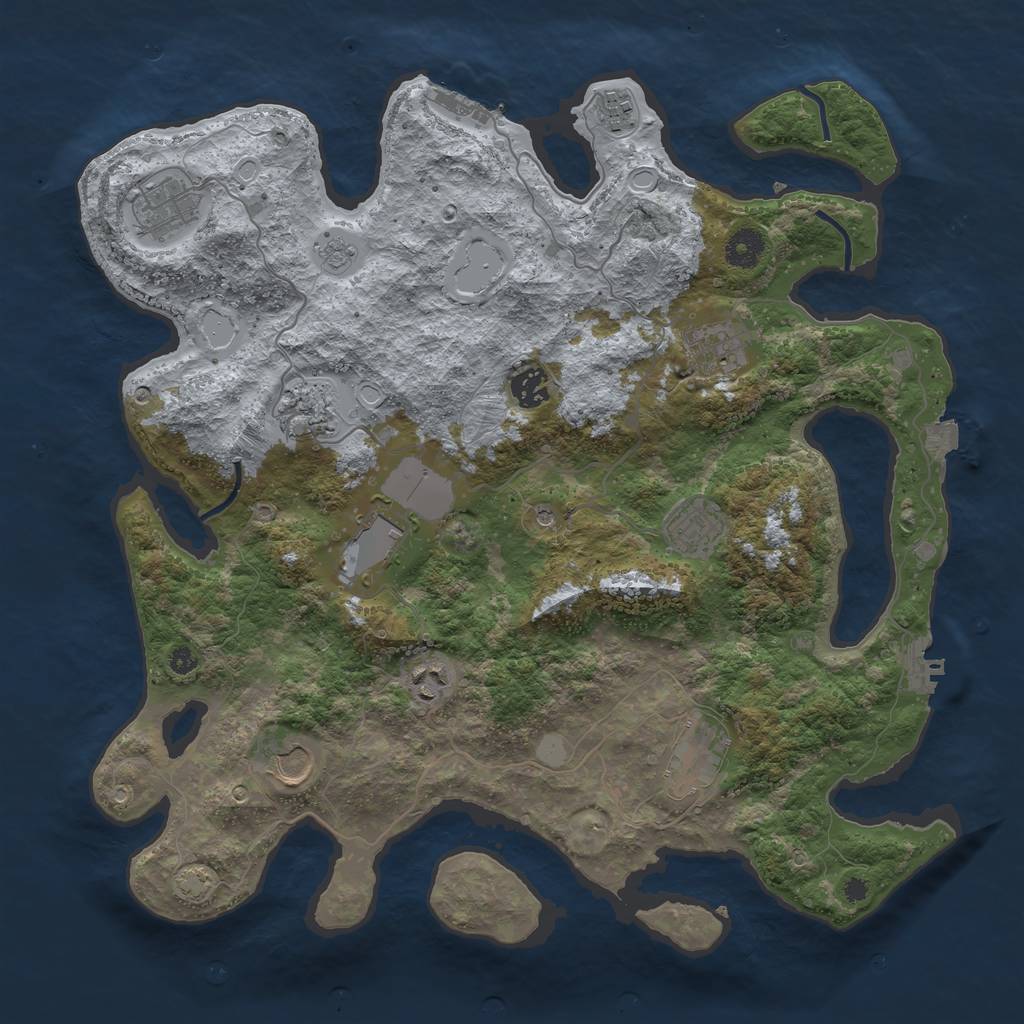 Rust Map: Procedural Map, Size: 3900, Seed: 10748711, 18 Monuments