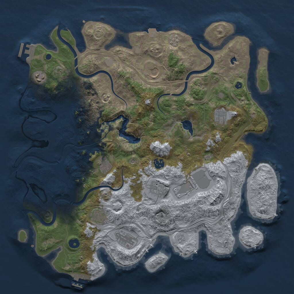 Rust Map: Procedural Map, Size: 4250, Seed: 291836, 16 Monuments