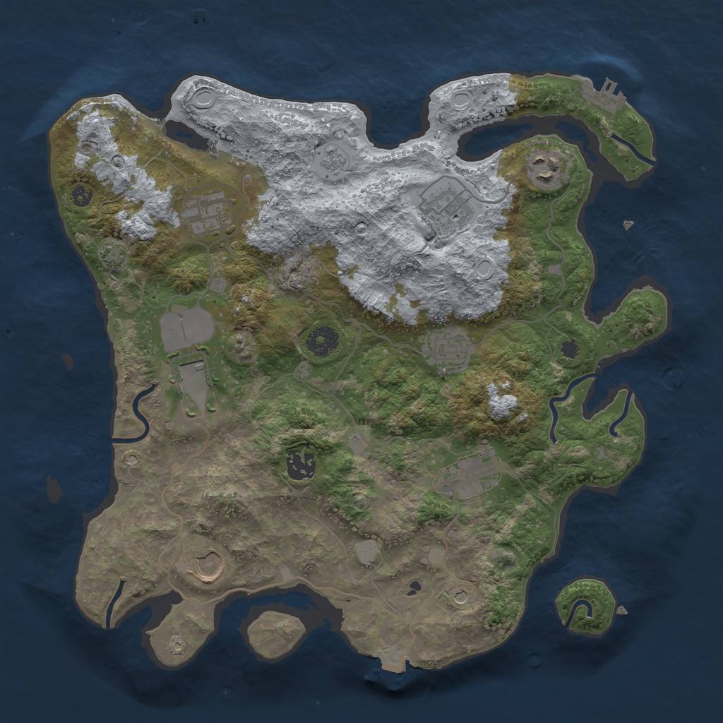 Rust Map: Procedural Map, Size: 3500, Seed: 7901097, 15 Monuments