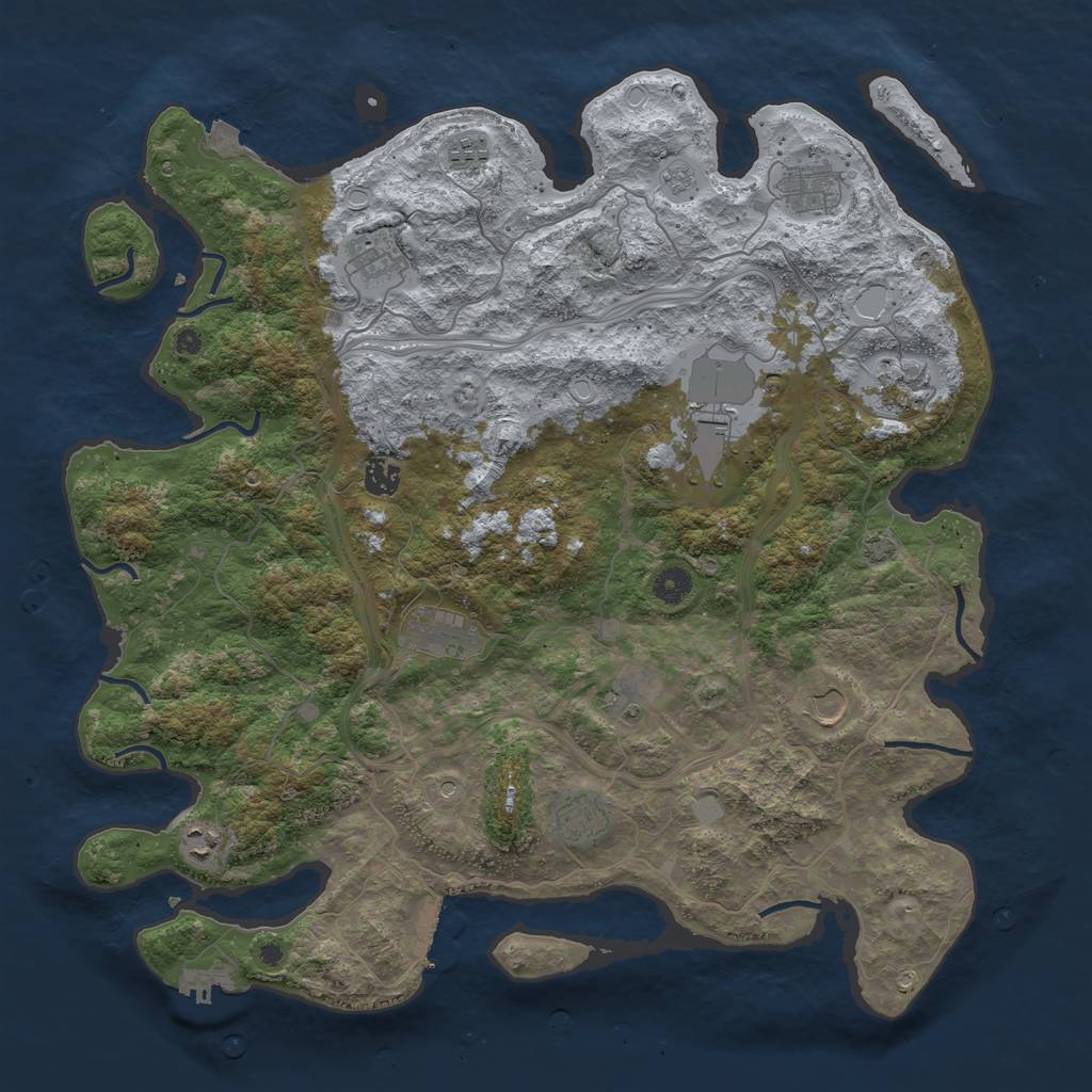 Rust Map: Procedural Map, Size: 4400, Seed: 2630925, 19 Monuments
