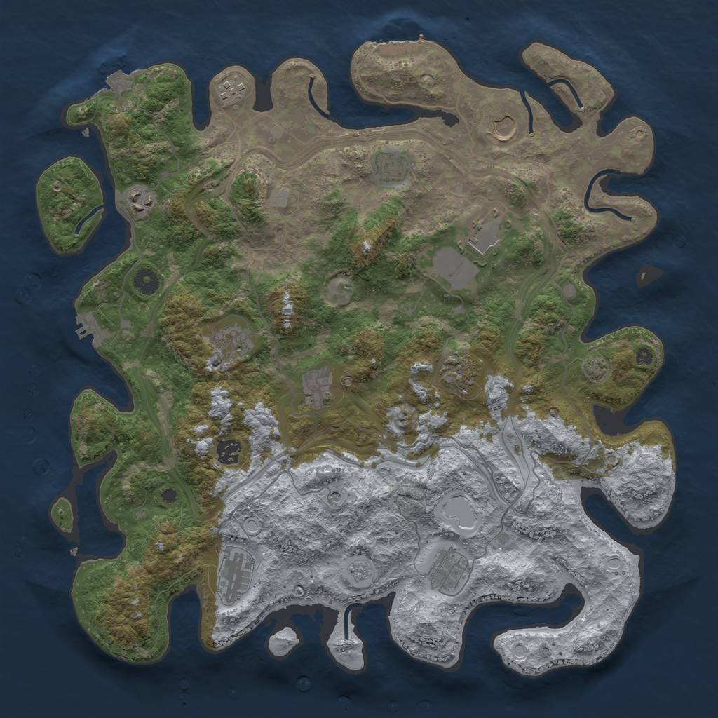 Rust Map: Procedural Map, Size: 4250, Seed: 32837135, 19 Monuments