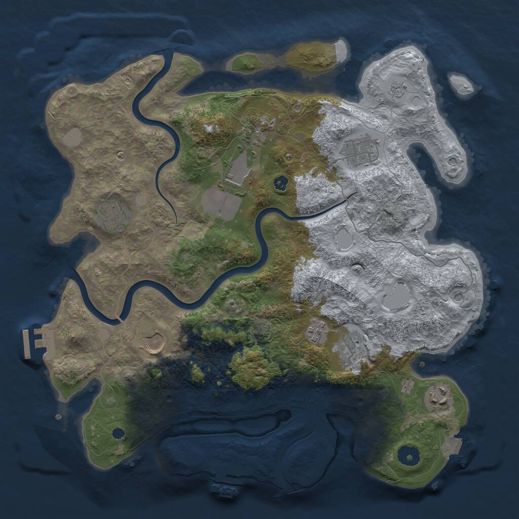 Rust Map: Procedural Map, Size: 3600, Seed: 6059389, 14 Monuments