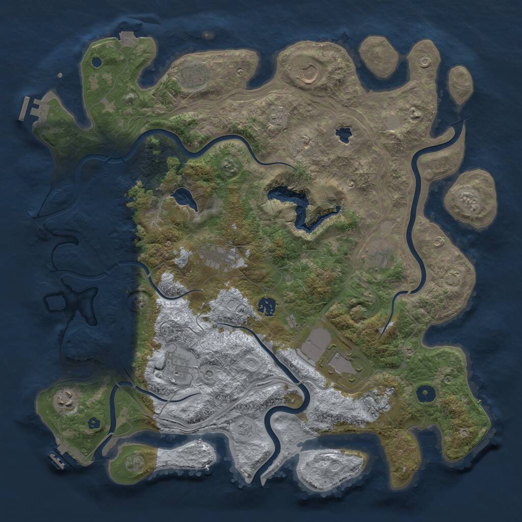 Rust Map: Procedural Map, Size: 4250, Seed: 1646133966, 16 Monuments