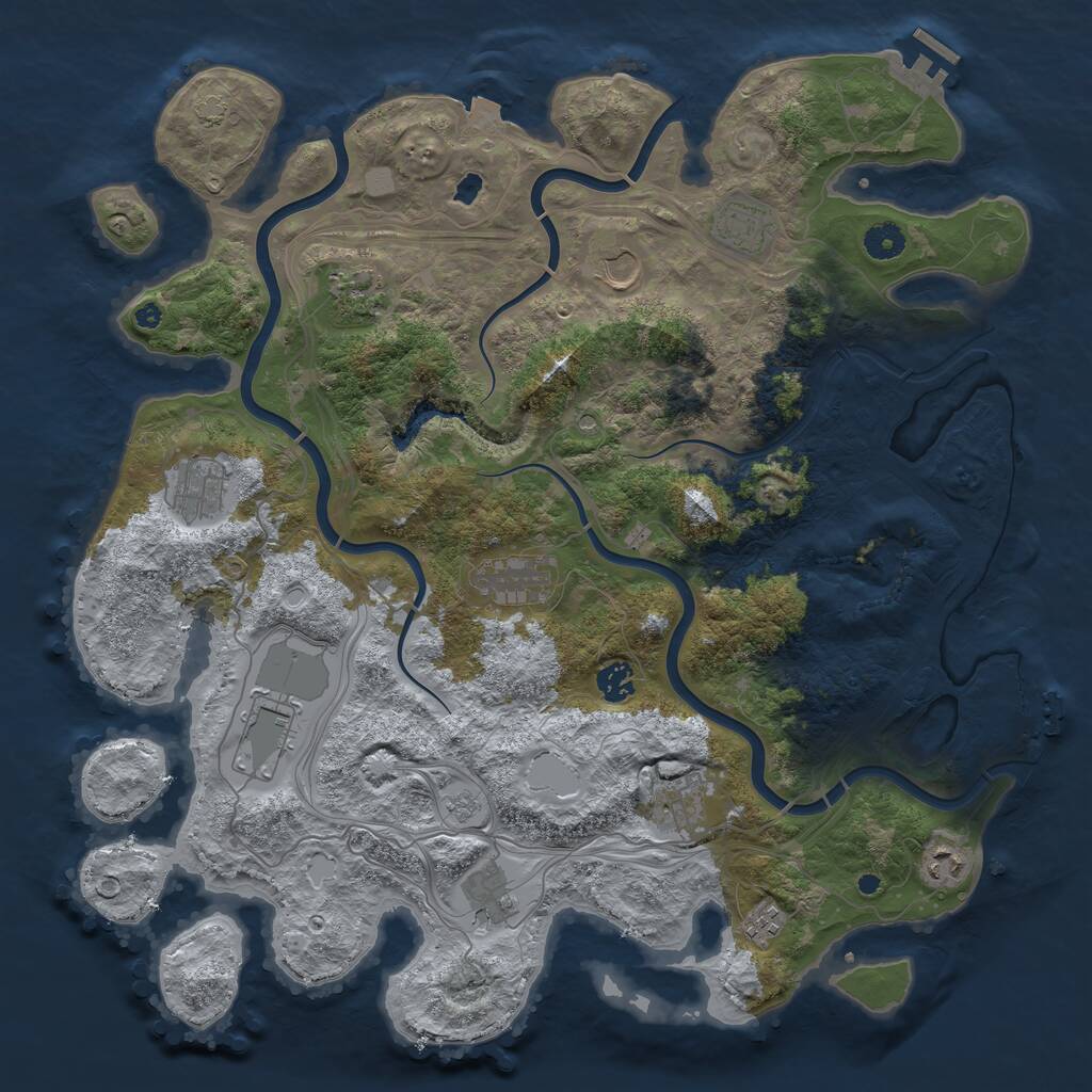 Rust Map: Procedural Map, Size: 4250, Seed: 19013531, 17 Monuments