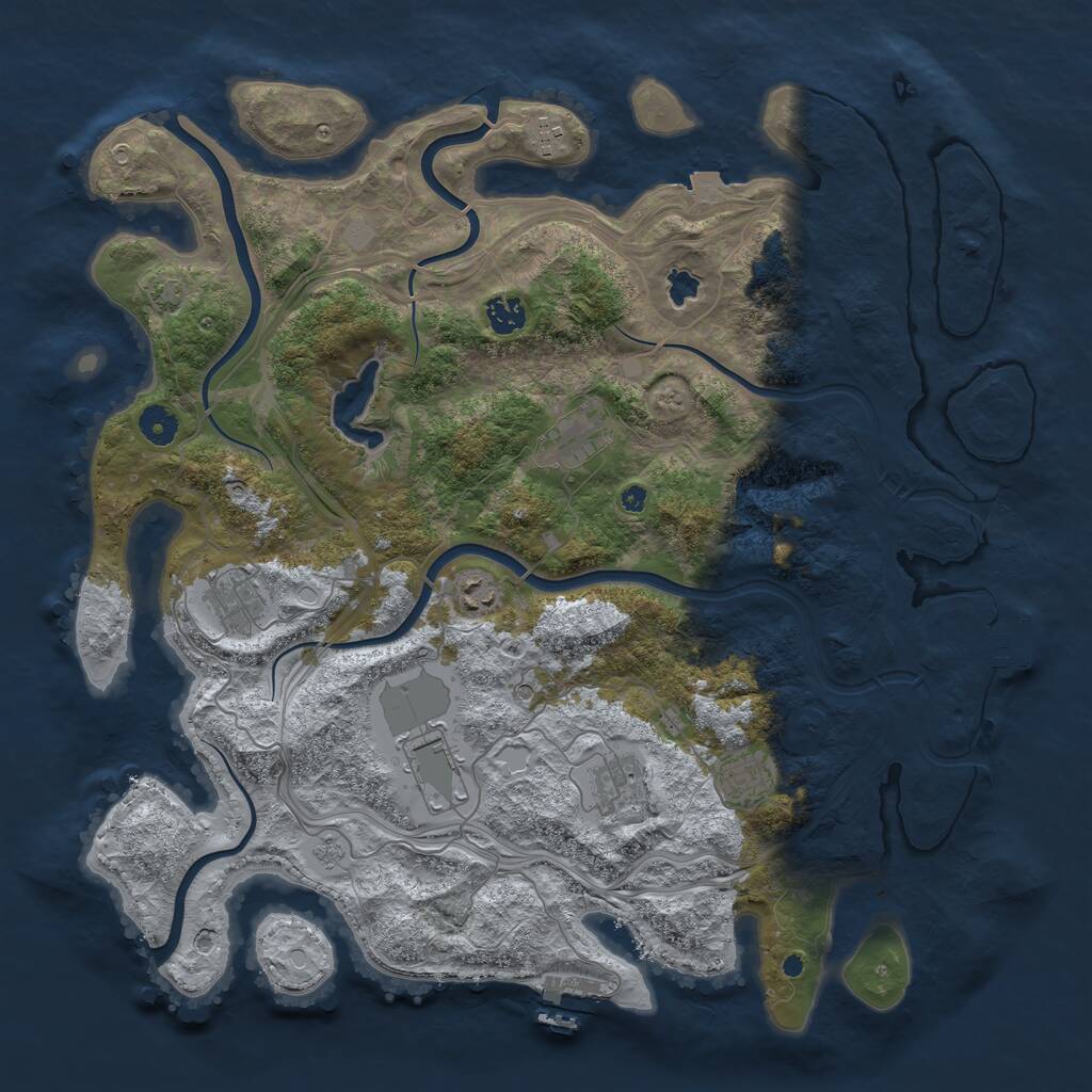 Rust Map: Procedural Map, Size: 4250, Seed: 1223522223, 14 Monuments