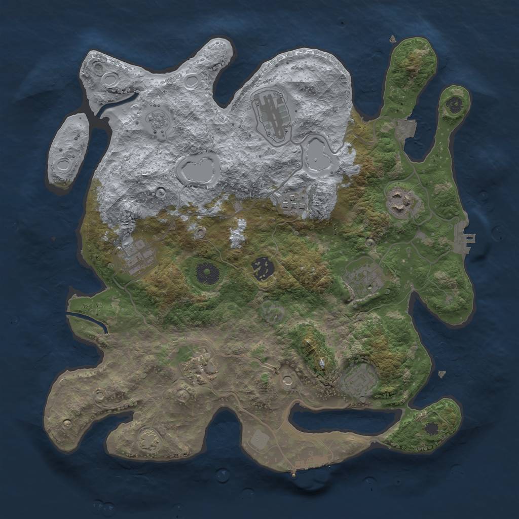 Rust Map: Procedural Map, Size: 3400, Seed: 67288991, 16 Monuments