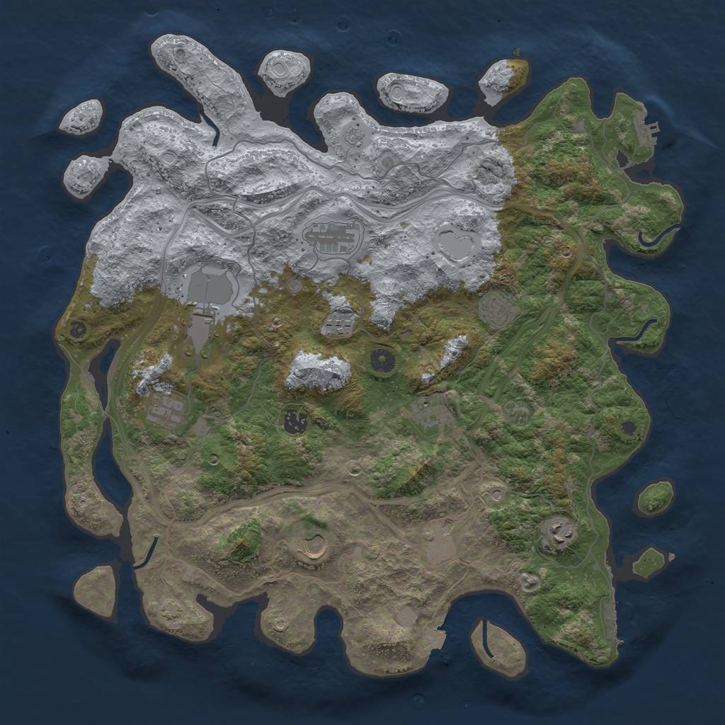 Rust Map: Procedural Map, Size: 4400, Seed: 60846746, 18 Monuments