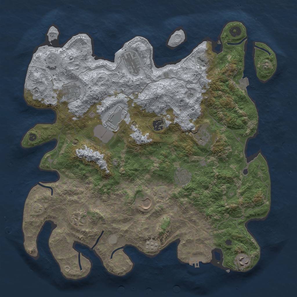 Rust Map: Procedural Map, Size: 4000, Seed: 2281337, 17 Monuments