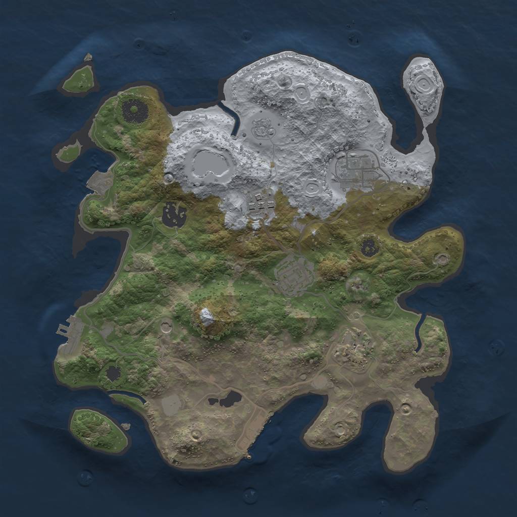 Rust Map: Procedural Map, Size: 3000, Seed: 200379996, 12 Monuments