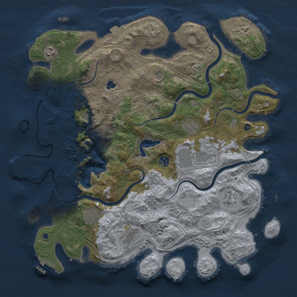 Rust Map: Procedural Map, Size: 4250, Seed: 221584188, 16 Monuments