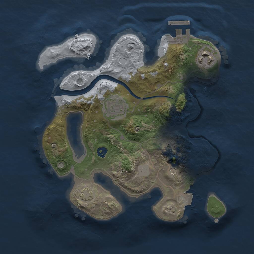 Rust Map: Procedural Map, Size: 2400, Seed: 2146956646, 6 Monuments