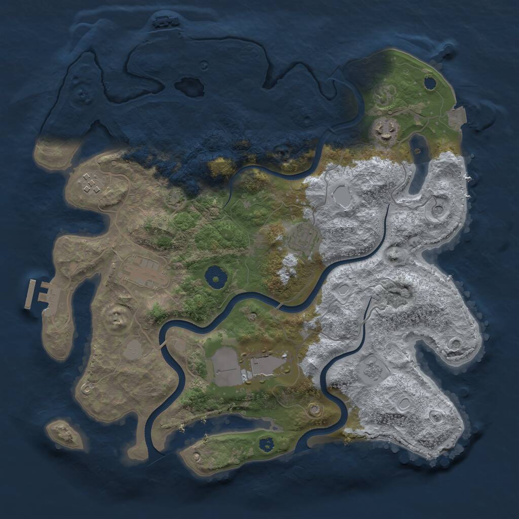 Rust Map: Procedural Map, Size: 3500, Seed: 1206799926, 11 Monuments