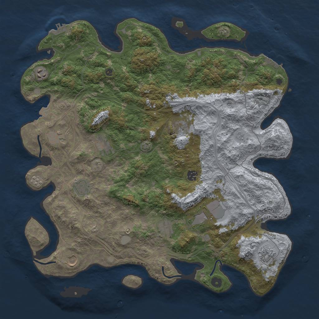 Rust Map: Procedural Map, Size: 4500, Seed: 84940819, 19 Monuments