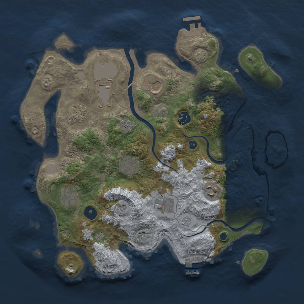 Rust Map: Procedural Map, Size: 3500, Seed: 1413477725, 15 Monuments