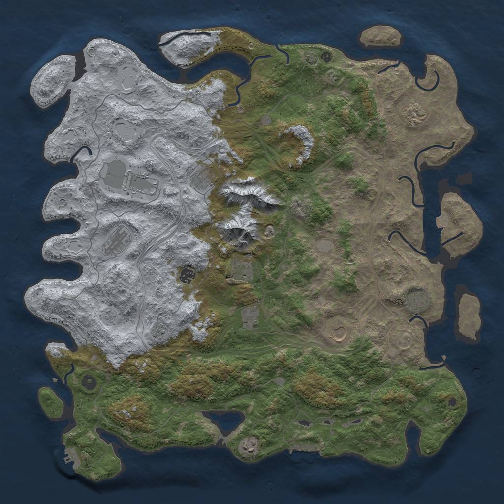 Rust Map: Procedural Map, Size: 5000, Seed: 120867095, 19 Monuments