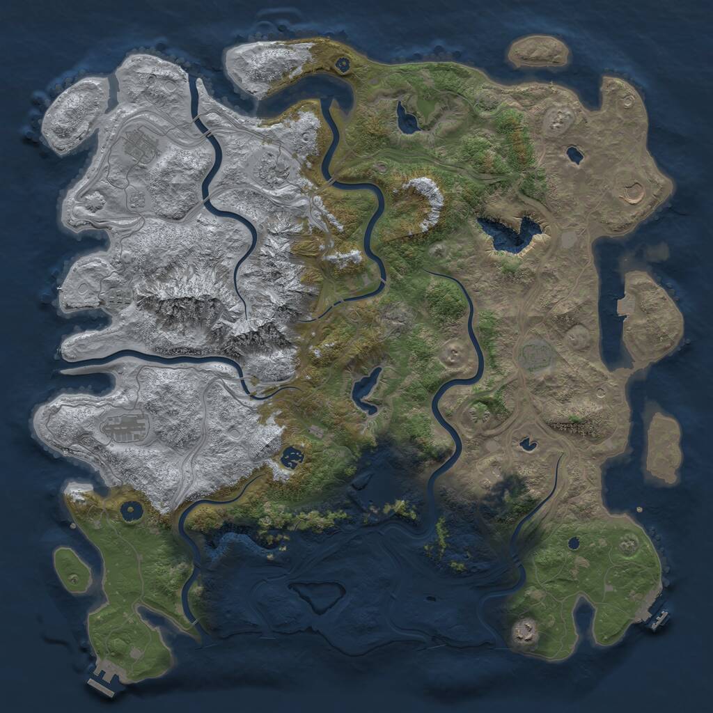 Rust Map: Procedural Map, Size: 5000, Seed: 120867095, 16 Monuments