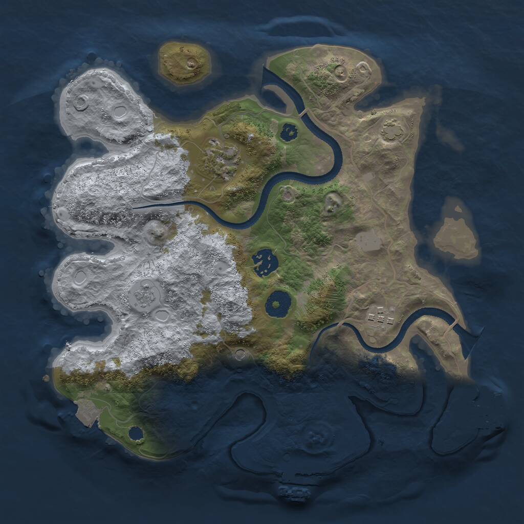 Rust Map: Procedural Map, Size: 3000, Seed: 956921506, 9 Monuments