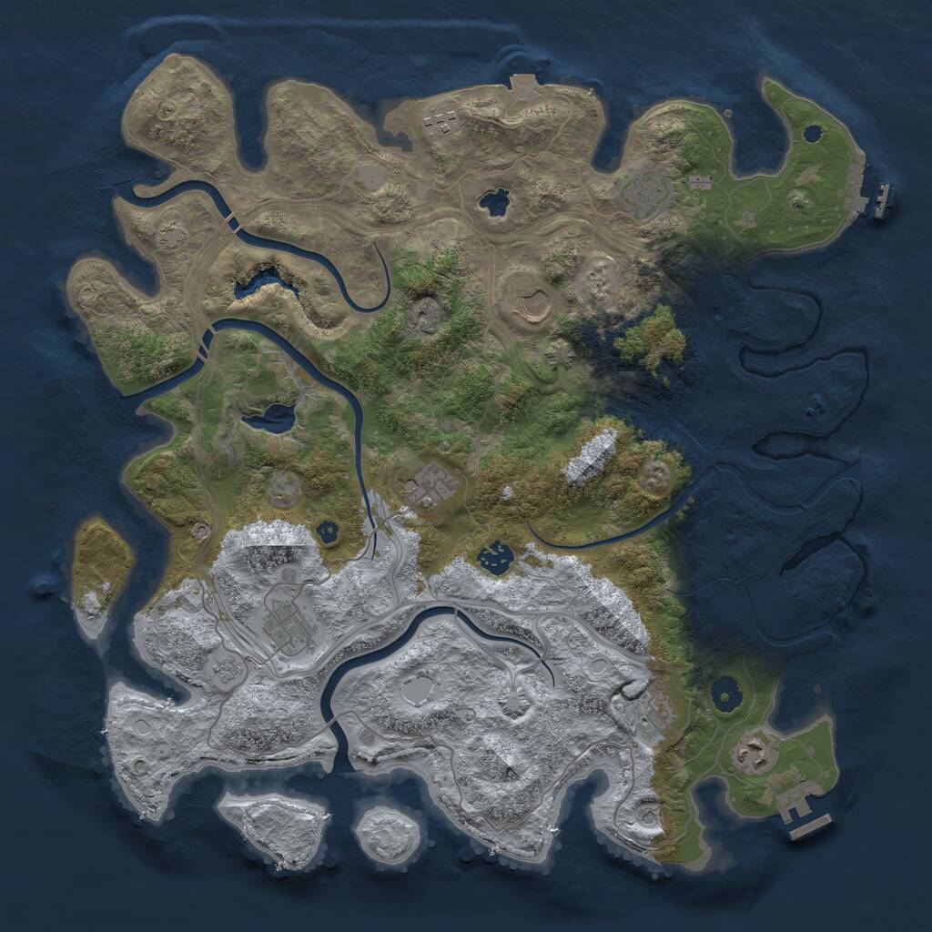 Rust Map: Procedural Map, Size: 4250, Seed: 63631554, 14 Monuments
