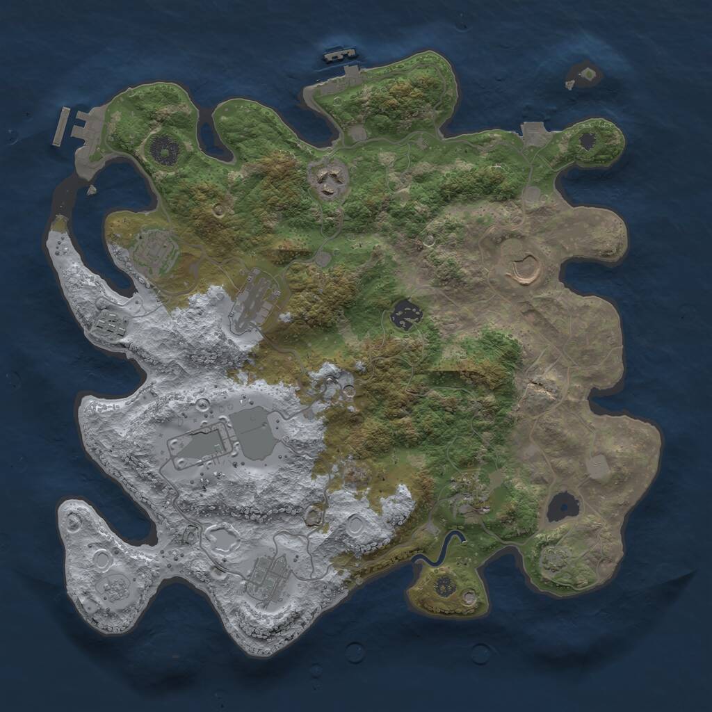Rust Map: Procedural Map, Size: 3600, Seed: 13792730, 15 Monuments