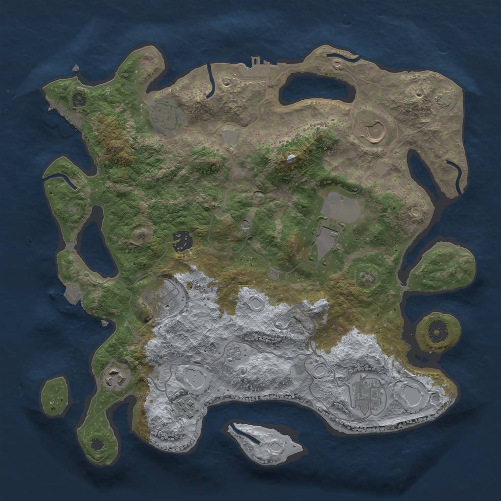 Rust Map: Procedural Map, Size: 3550, Seed: 92614667, 16 Monuments