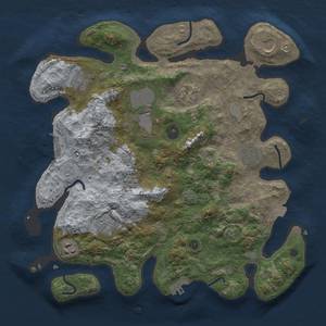 Thumbnail Rust Map: Procedural Map, Size: 3500, Seed: 1988446990, 16 Monuments