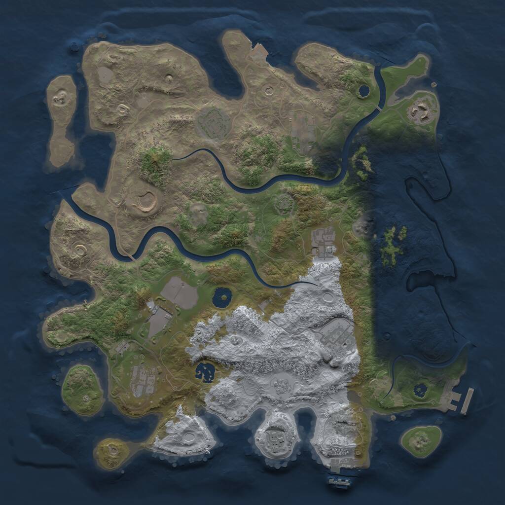 Rust Map: Procedural Map, Size: 3750, Seed: 57797620, 16 Monuments