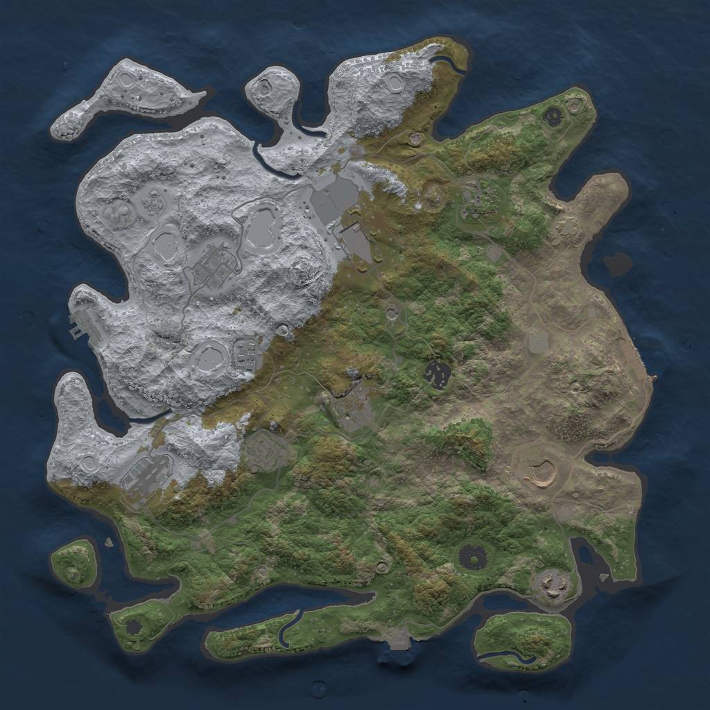 Rust Map: Procedural Map, Size: 3900, Seed: 15409711, 18 Monuments