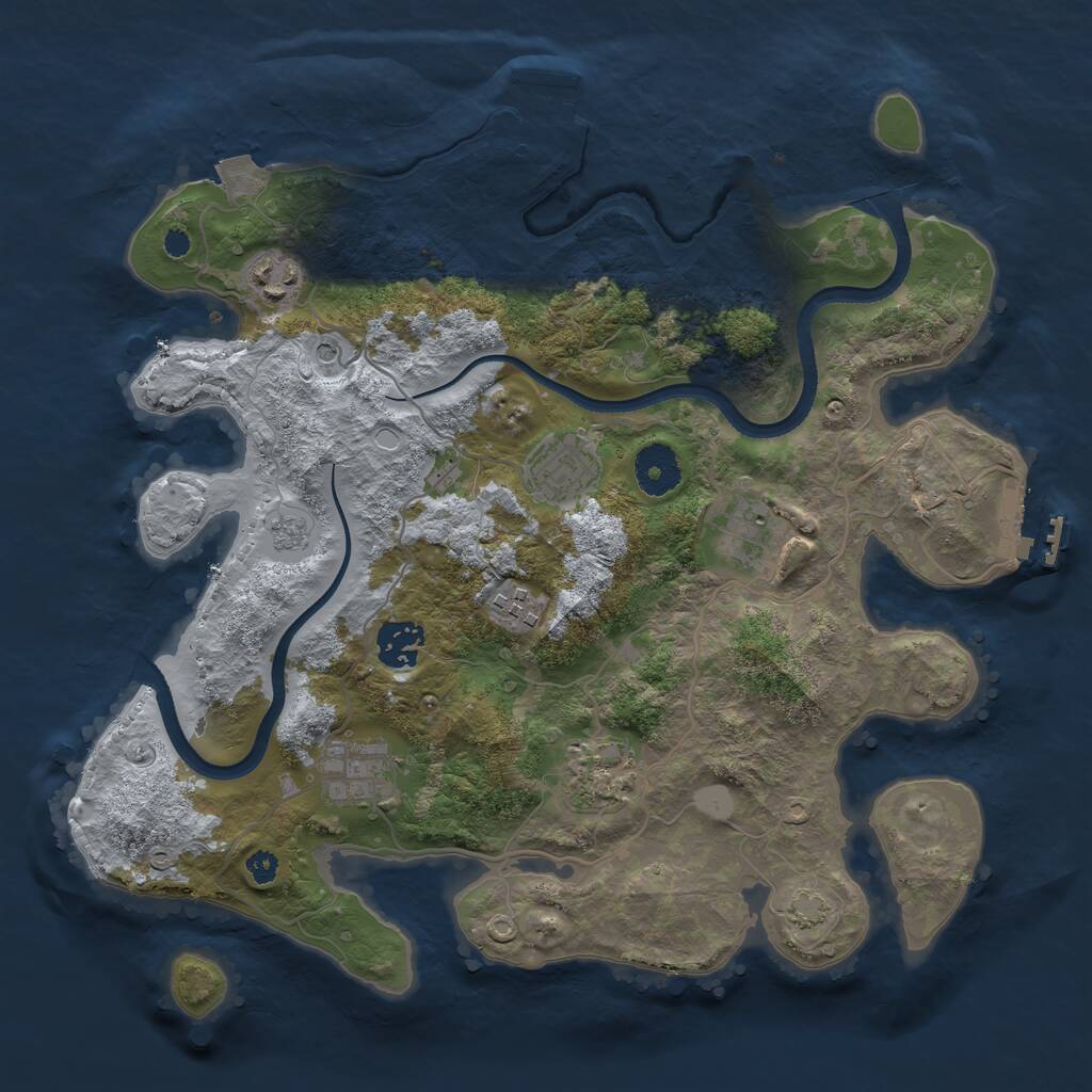 Rust Map: Procedural Map, Size: 3400, Seed: 18852937, 13 Monuments