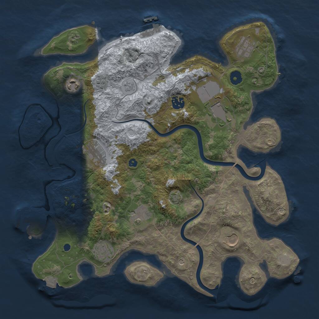 Rust Map: Procedural Map, Size: 3650, Seed: 98961862, 15 Monuments