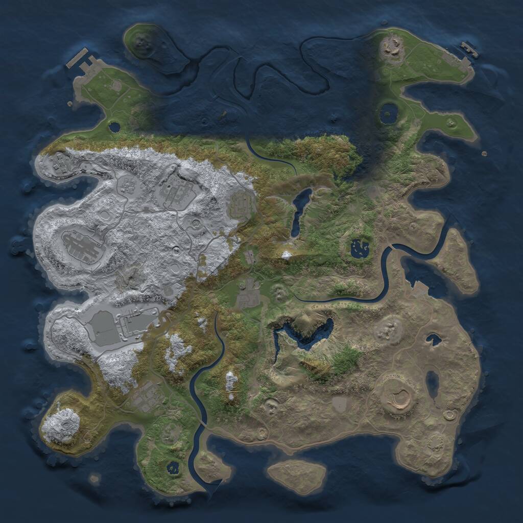Rust Map: Procedural Map, Size: 4000, Seed: 86342387, 16 Monuments