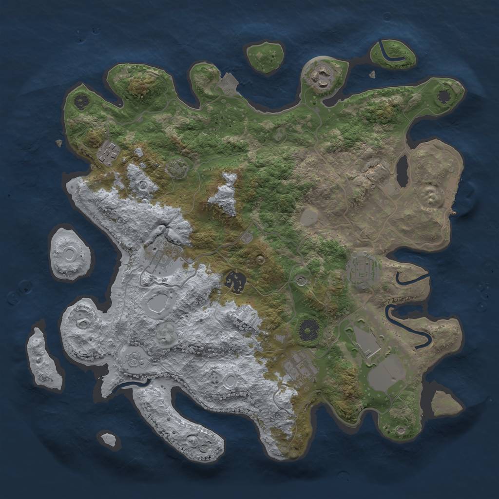 Rust Map: Procedural Map, Size: 3500, Seed: 31505742, 14 Monuments