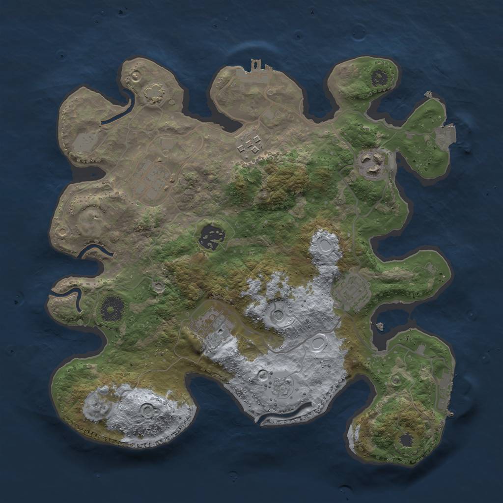 Rust Map: Procedural Map, Size: 3050, Seed: 761994, 14 Monuments