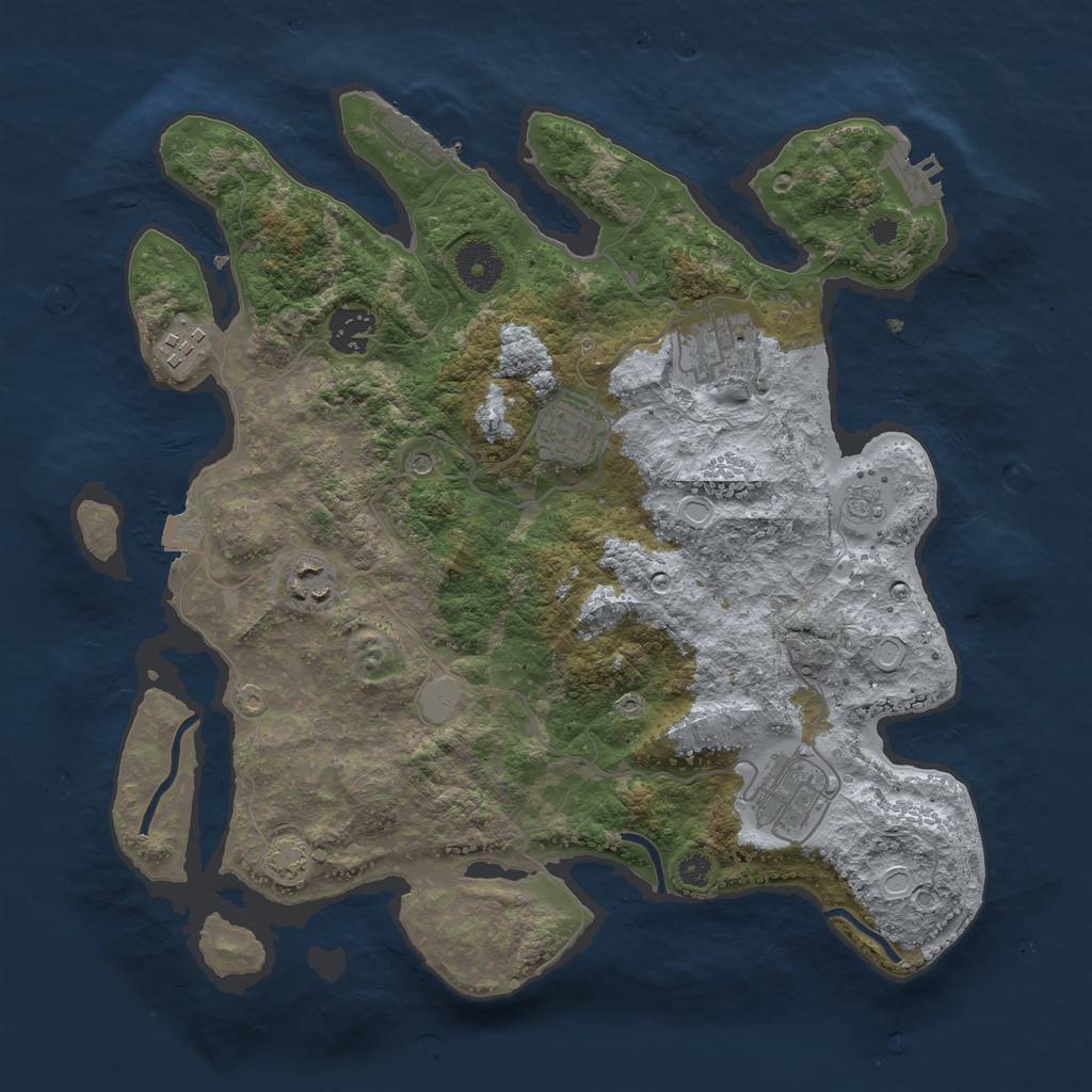 Rust Map: Procedural Map, Size: 3450, Seed: 74316846, 14 Monuments