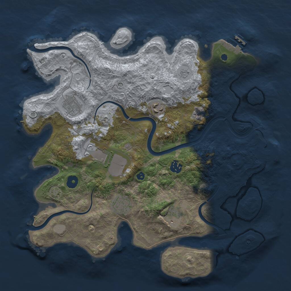 Rust Map: Procedural Map, Size: 3600, Seed: 61701174, 13 Monuments
