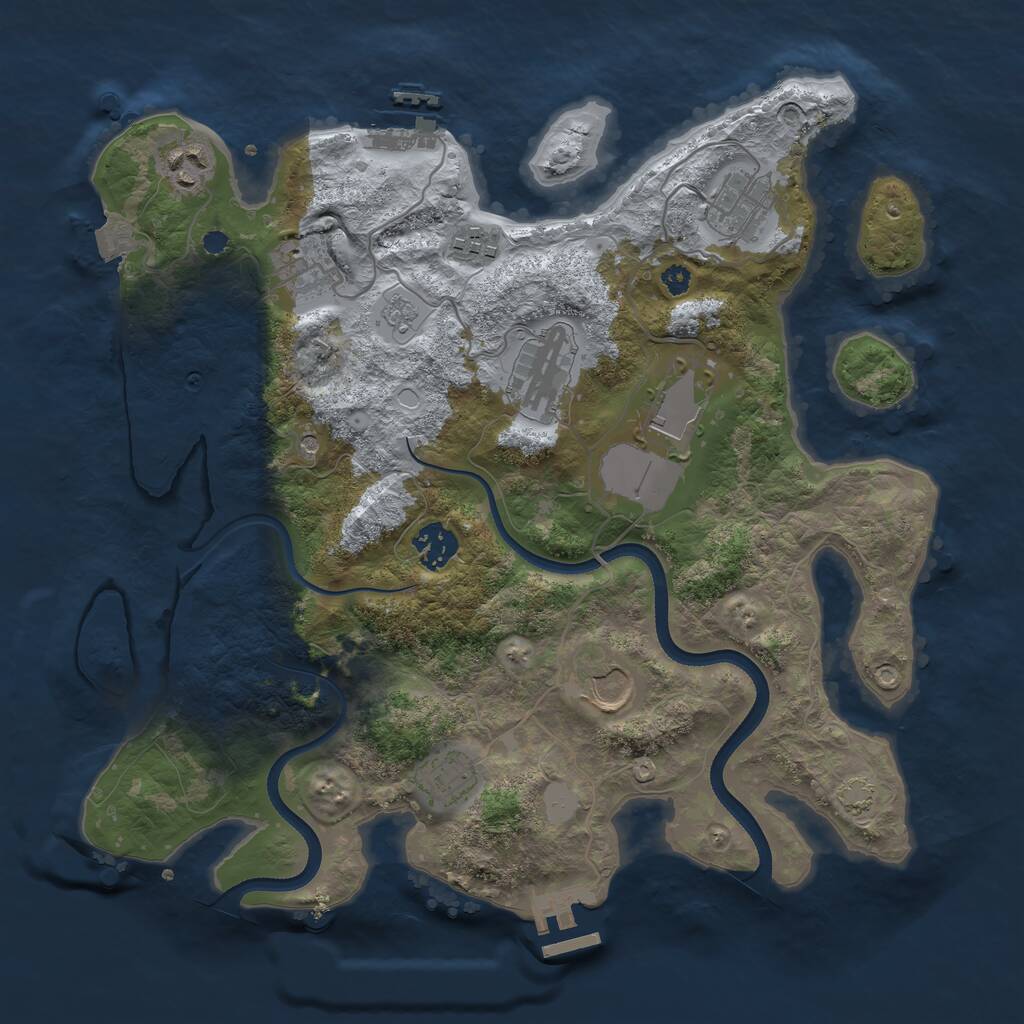 Rust Map: Procedural Map, Size: 3500, Seed: 15677459, 15 Monuments
