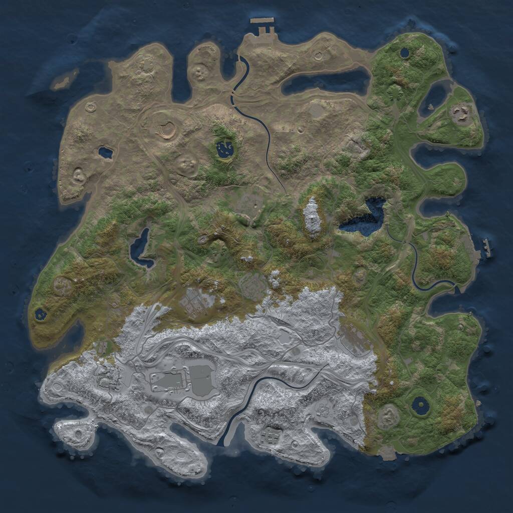 Rust Map: Procedural Map, Size: 4400, Seed: 11899318, 16 Monuments
