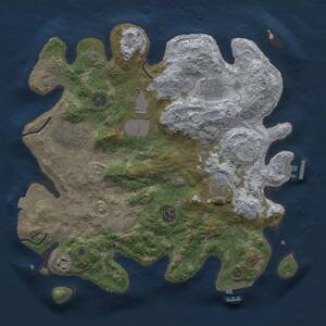 Thumbnail Rust Map: Procedural Map, Size: 3500, Seed: 676545579, 14 Monuments