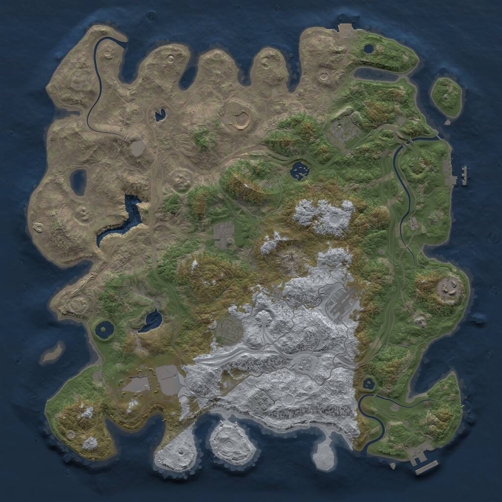 Rust Map: Procedural Map, Size: 4250, Seed: 734822424, 15 Monuments
