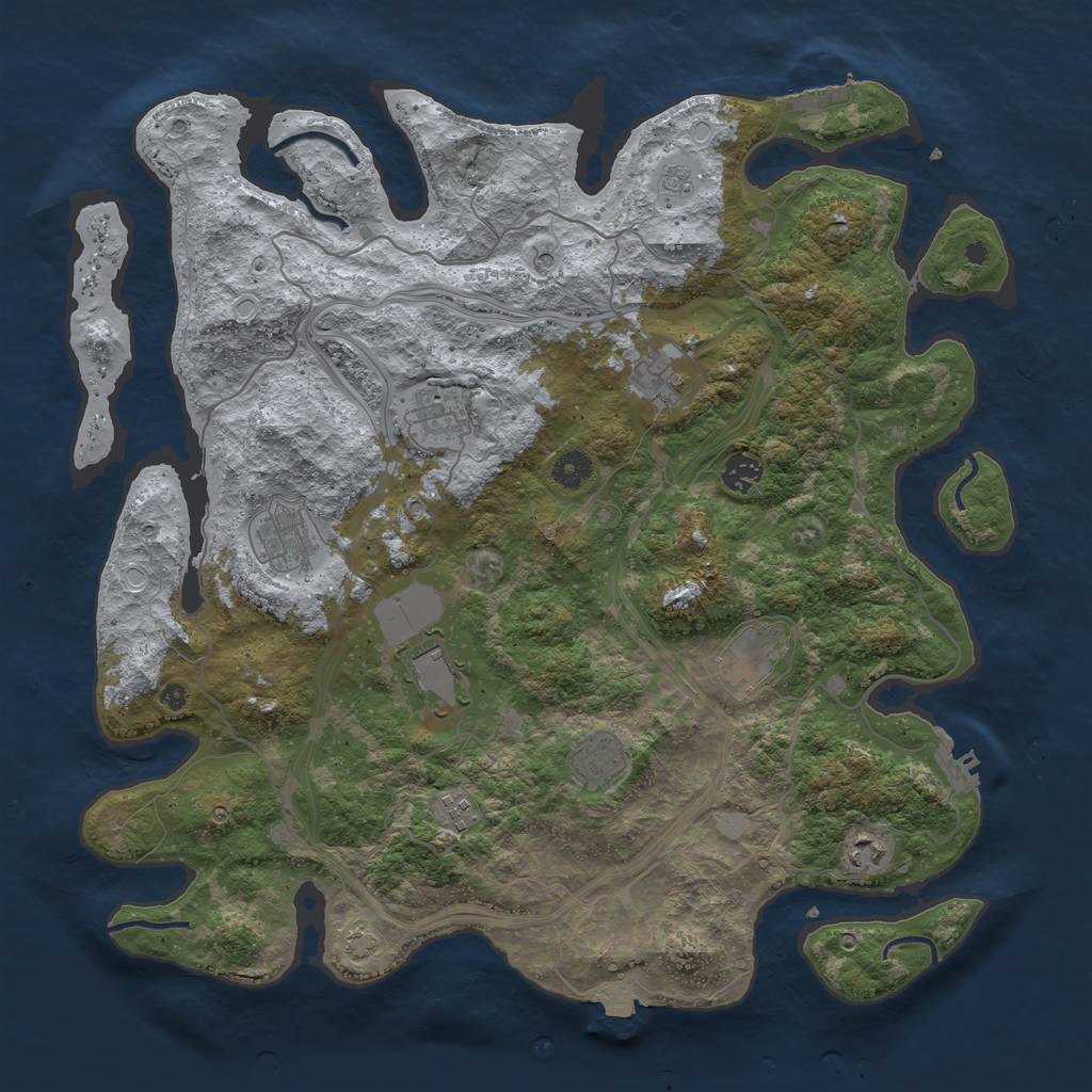 Rust Map: Procedural Map, Size: 4250, Seed: 1778838890, 17 Monuments