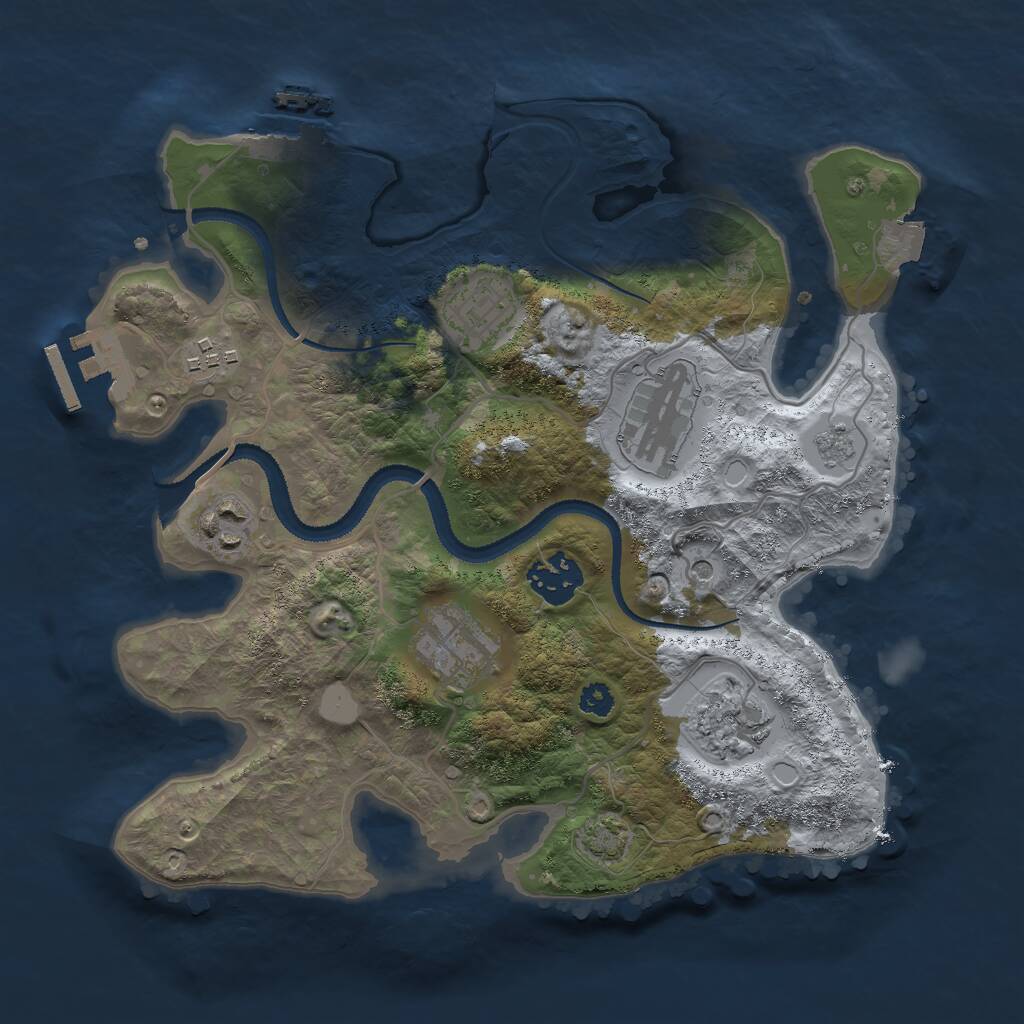 Rust Map: Procedural Map, Size: 3000, Seed: 31775, 13 Monuments