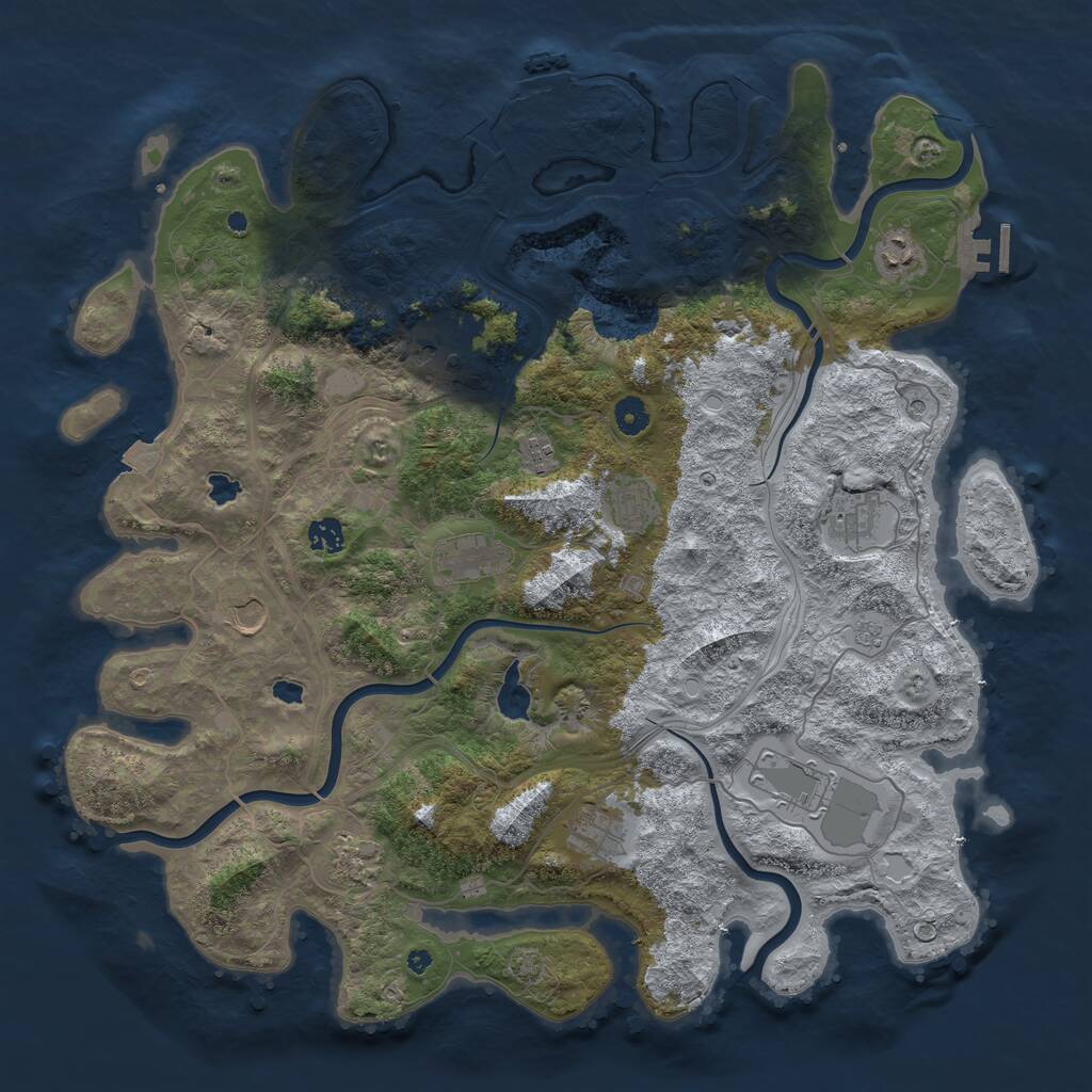 Rust Map: Procedural Map, Size: 4500, Seed: 1895231798, 17 Monuments