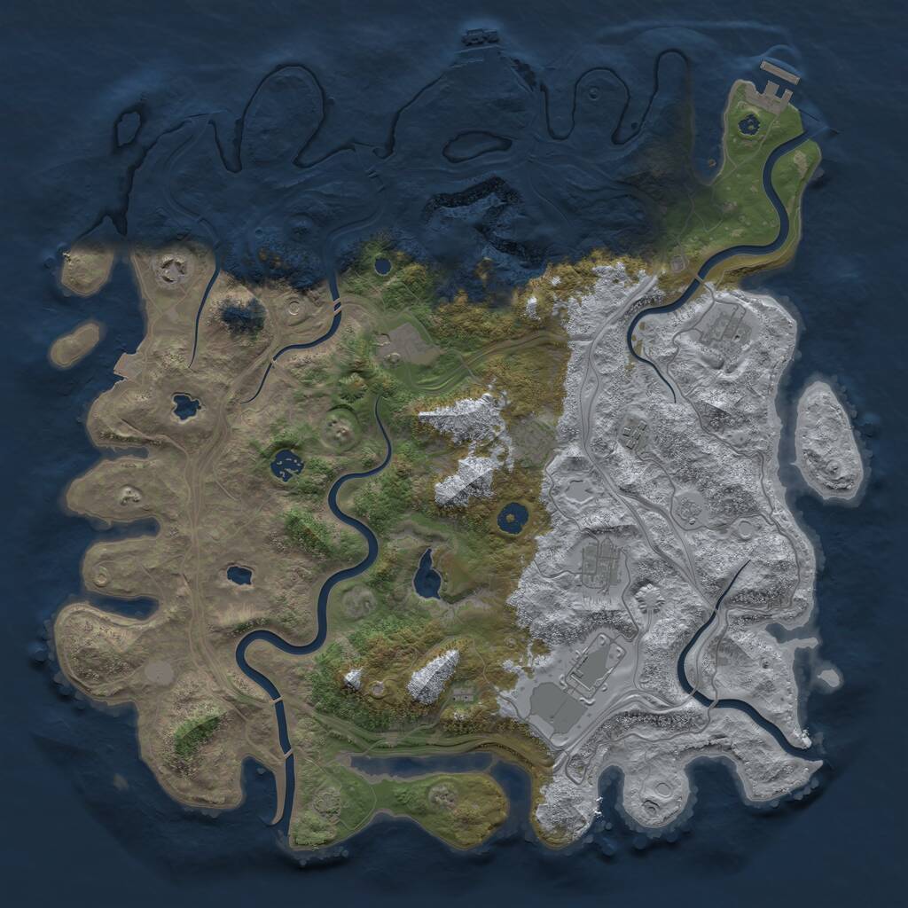 Rust Map: Procedural Map, Size: 4500, Seed: 1895231798, 14 Monuments