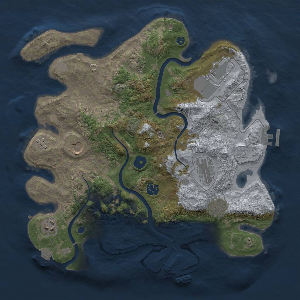 Rust Map: Procedural Map, Size: 3550, Seed: 11413153, 14 Monuments